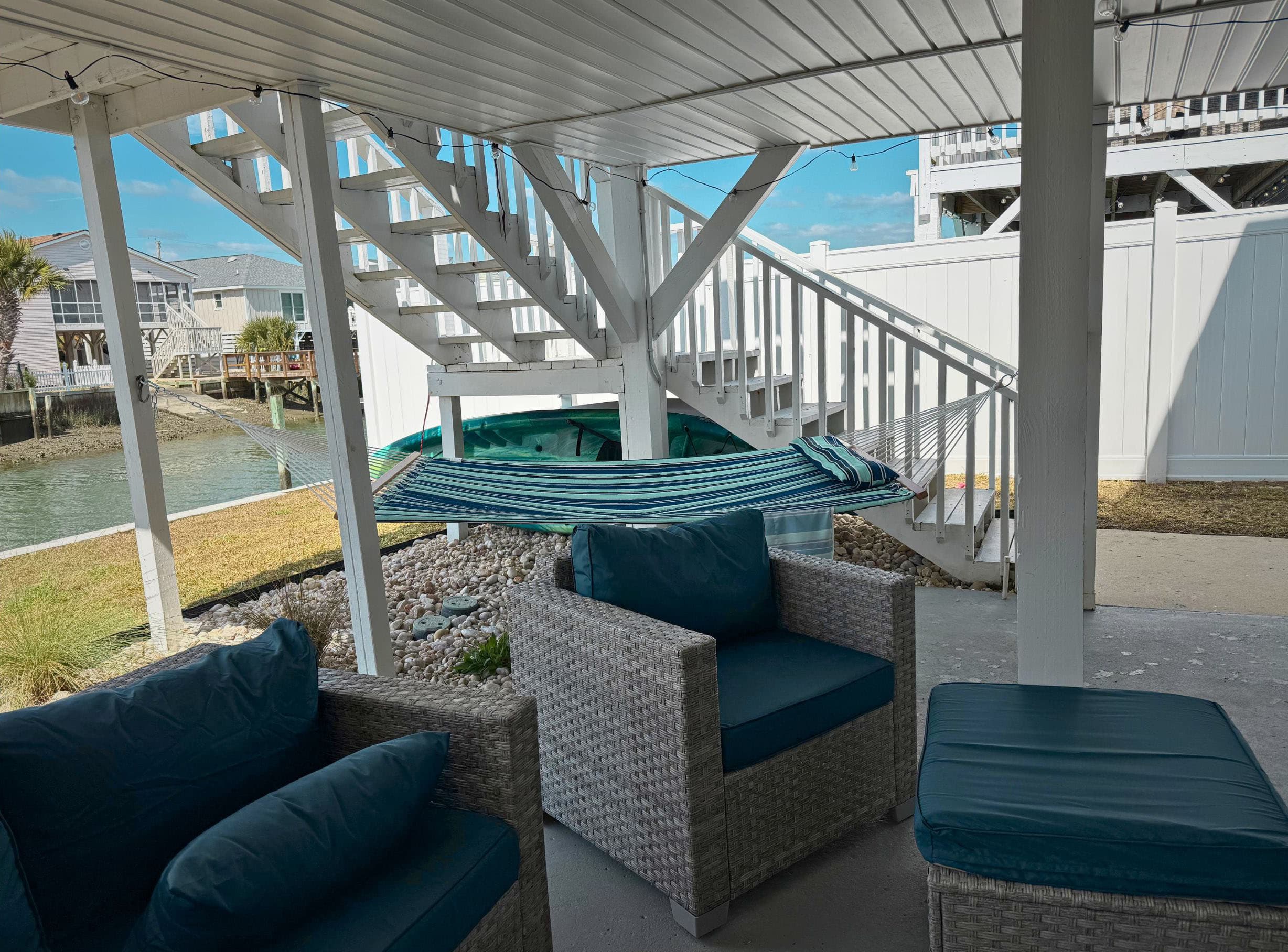 Backyard hammock area