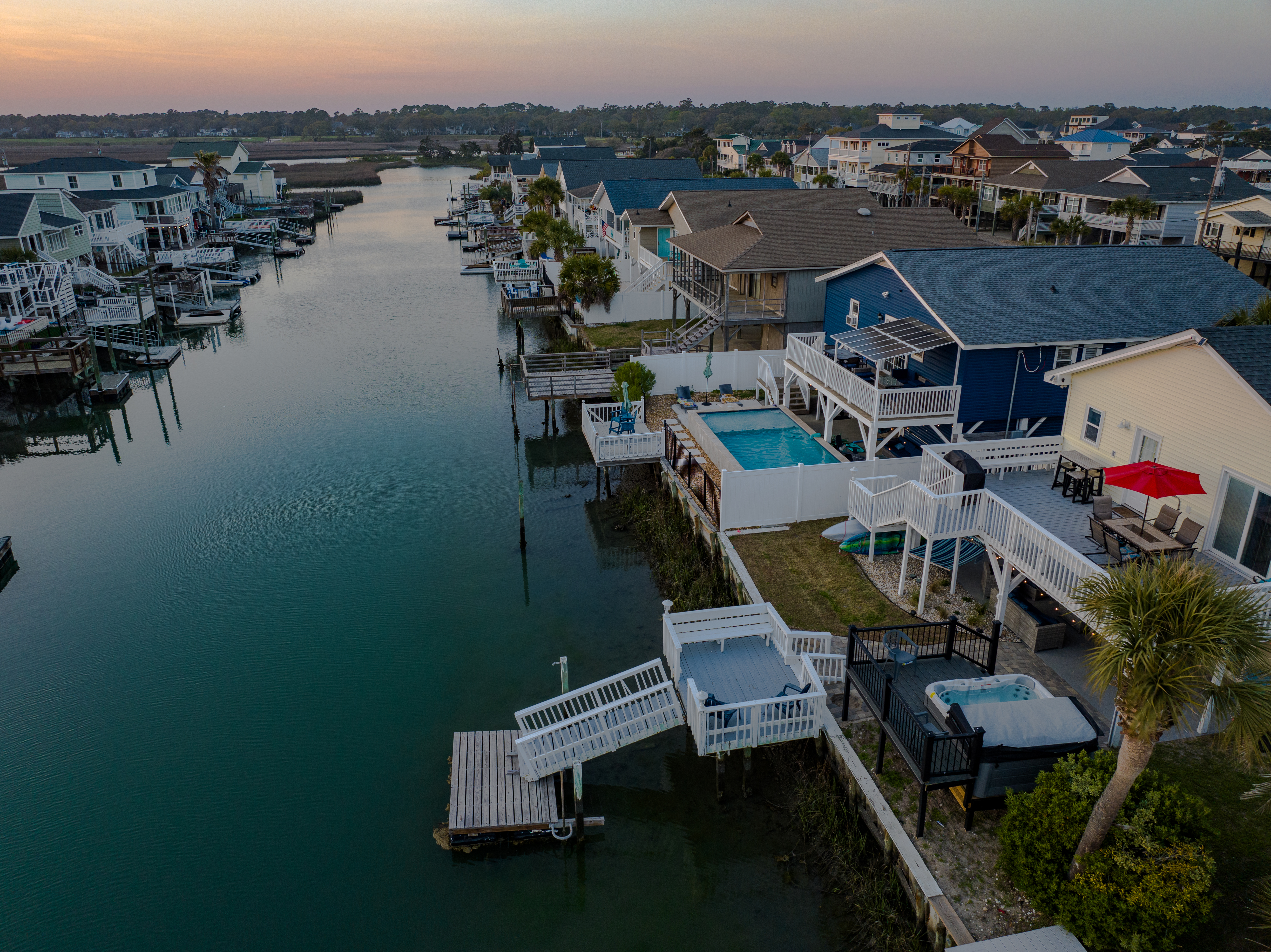 Aerial waterfront view